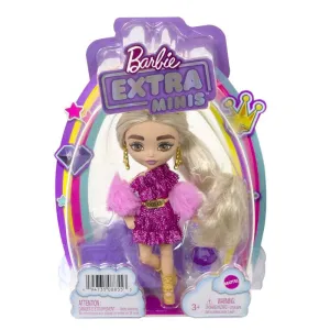 Barbie Extra Minis Doll Shimmery Dress & Furry Shrug