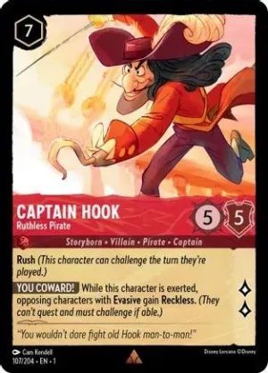 Captain Hook (Ruthless Pirate) - 107/204 - Rare