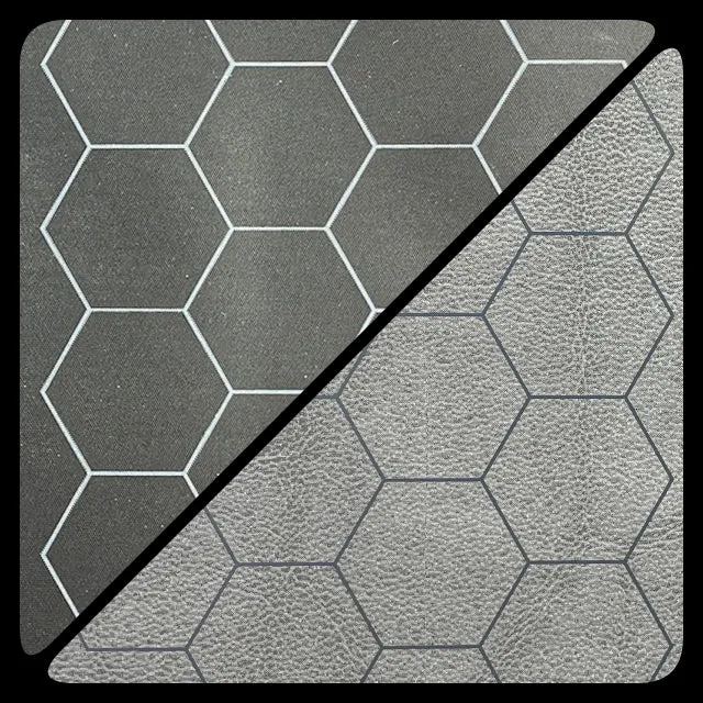 Chessex - Reversible Battlemat 1" Hexes - 26"x23.5" - Black/Grey (CHX96680)