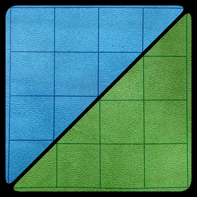Chessex - Reversible Megamat 1" Squares - 34.5"x48" - Blue/Green (CHX97465)