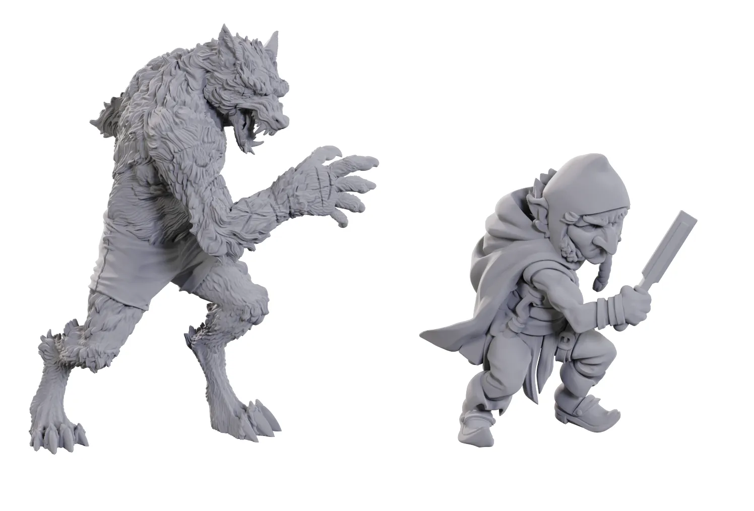 Critical Role Unpainted Minis - Chetney Pock O'Pea & Werewolf [90411]