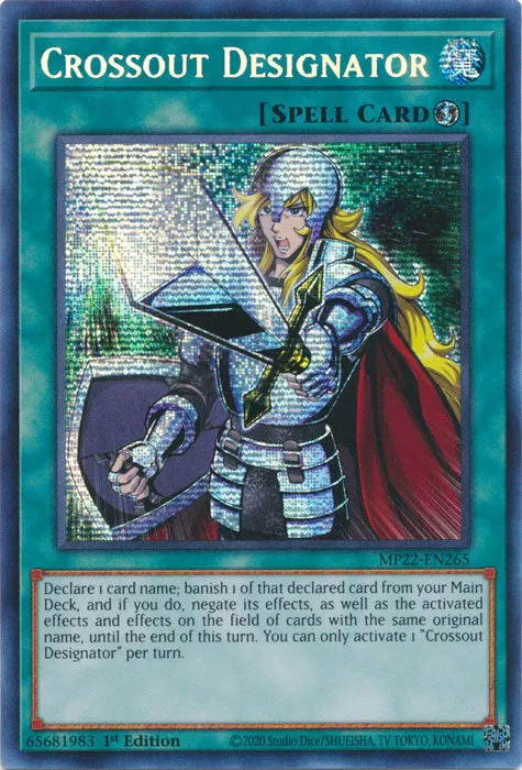 Crossout Designator - MP22-EN265 - Prismatic Secret Rare - 1st Edition