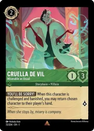 Cruella de Vil (Miserable as Usual) - 72/204 - Rare