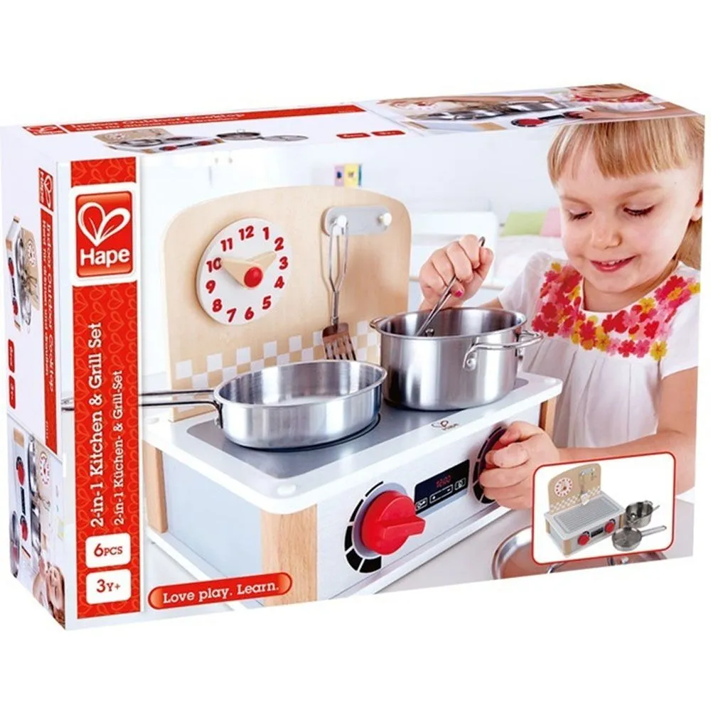 Hape 2-In-1 Kitchen & Grill Set