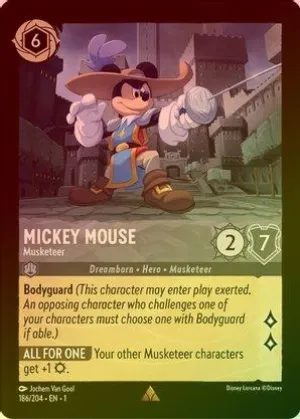 Mickey Mouse (Musketeer) - 186/204 - Rare (Foil)