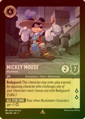 Mickey Mouse (Musketeer) - 186/204 - Rare (Foil)