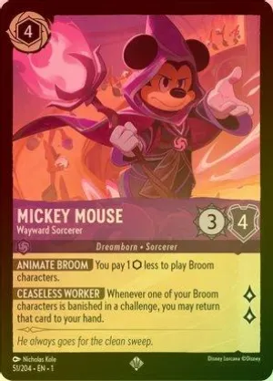 Mickey Mouse (Wayward Sorcerer) - 51/204 - Super Rare (Foil)