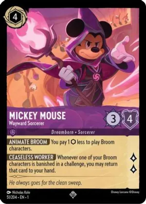 Mickey Mouse (Wayward Sorcerer) - 51/204 - Super Rare