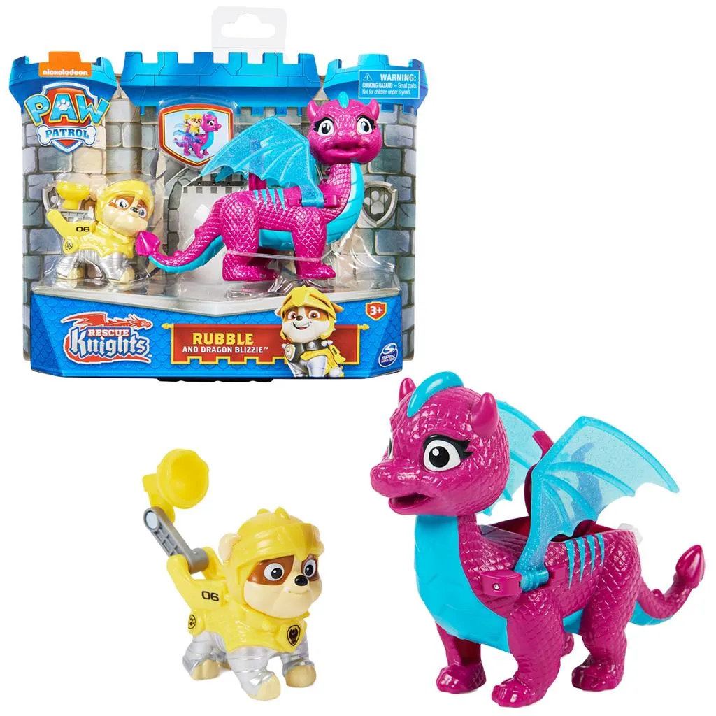 PAW Patrol Knights Rescue Hero Pups Rubble And Dragon Blizzie