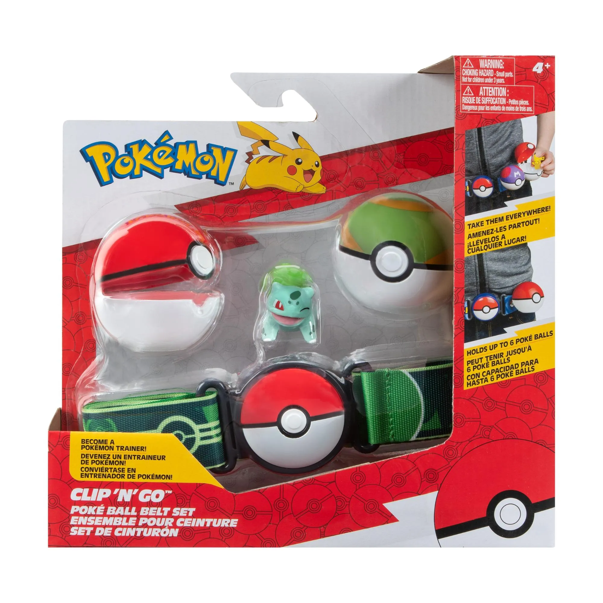 Pokemon Clip N Go Poke Ball Belt Set - Poke Ball & Nest Ball With Bulbasaur #2