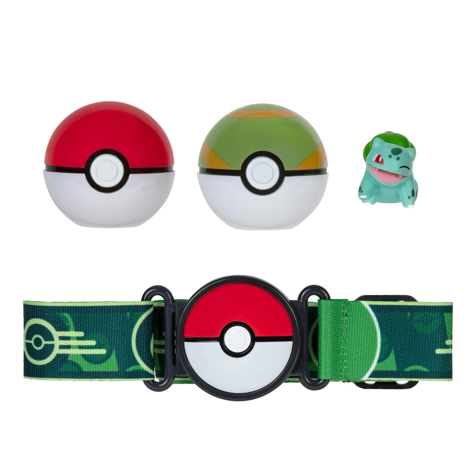 Pokemon Clip N Go Poke Ball Belt Set - Poke Ball & Nest Ball With Bulbasaur #2