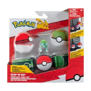 Pokemon Clip N Go Poke Ball Belt Set - Poke Ball & Nest Ball With Bulbasaur #2