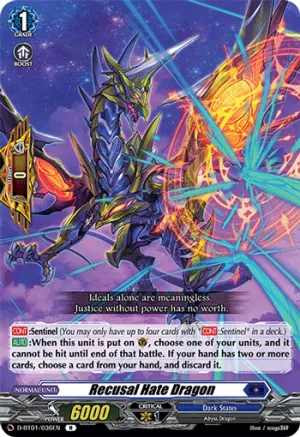 Recusal Hate Dragon - D-BT01/036 - Rare