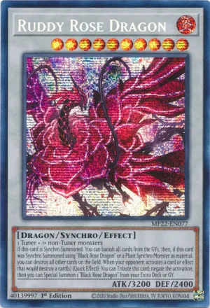 Ruddy Rose Dragon - MP22-EN077 - Prismatic Secret Rare - 1st Edition