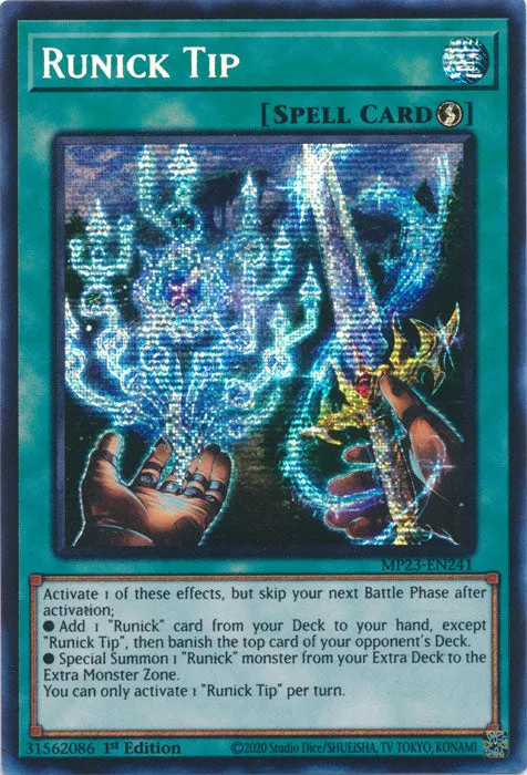 Runick Tip - MP23-EN241 - Prismatic Secret Rare - 1st Edition