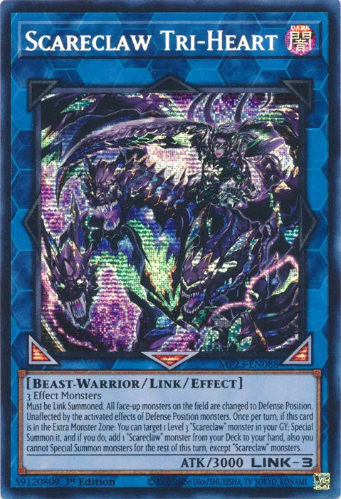 Scareclaw Tri-Heart - MP23-EN088 - Prismatic Secret Rare - 1st Edition