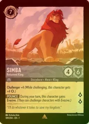 Simba (Returned King) - 189/204 - Rare (Foil)