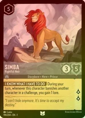 Simba (Rightful Heir) - 190/204 - Uncommon (Foil)