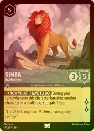 Simba (Rightful Heir) - 190/204 - Uncommon (Foil)