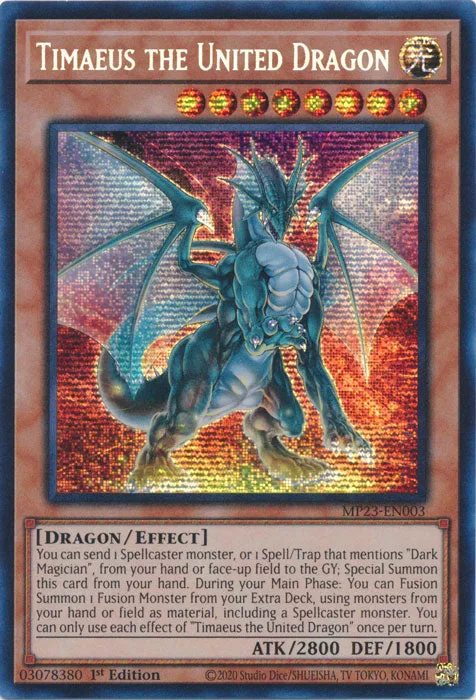 Timaeus the United Dragon - MP23-EN003 - Prismatic Secret Rare - 1st Edition