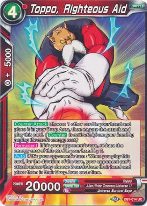 Toppo, Righteous Aid - DB1-014 - Uncommon
