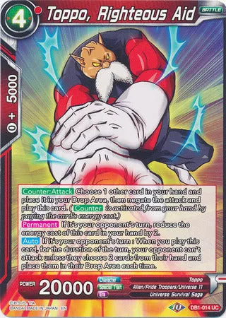 Toppo, Righteous Aid - DB1-014 - Uncommon