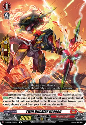 Twin Buckler Dragon - D-BT01/031 - Rare
