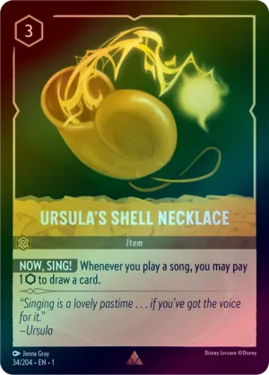 Ursula's Shell Necklace - 34/204 - Rare (Foil)